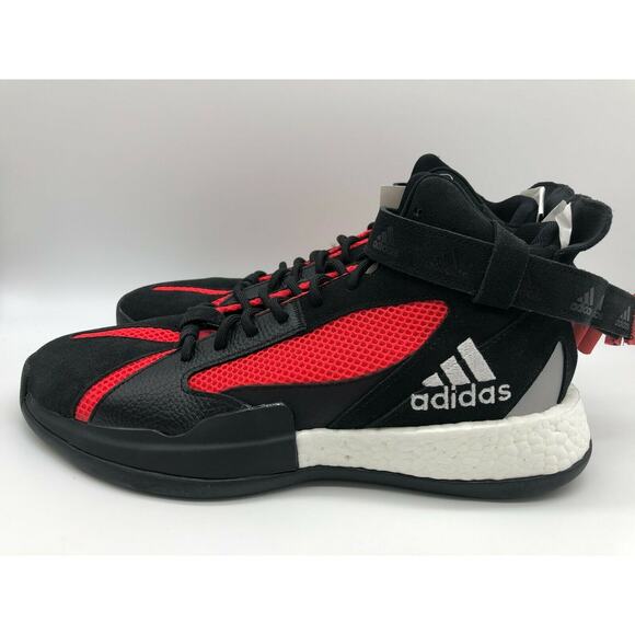 adidas Posterize Men's Basketball Core Black Shock Red Silver EG6879 Size 11 - Picture 3 of 12